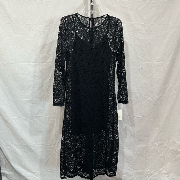 NWT a new day Black Lace Long Sleeve Dress    Size: Medium - Picture 5 of 8